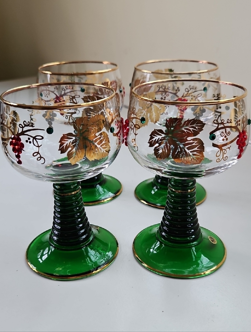 Bockling Roemer Wine Goblets with Swarovski Crystal Accents